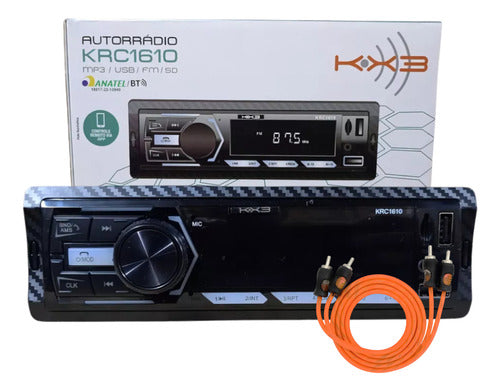 Radio Mp3 Krc1610 Bluetooth Muda Pasta Usb Fm Preto Kx3