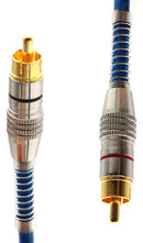 Cabo Rca 1m Techone Svart Blindado 5mm Plug Metal Cor Azul