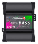 Módulo Stetsom Db 2000 Digital Bass 1 Ohm Amplificador Para Frequência Grave E Subgrave De 5hz  250hz Entrada Rca 1 Canal 2100w Rms Em 12,6v E 2700w Rms Em 14.4v Com Lpf E Controles De Ganho