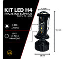 Kit Led H4 Projetor Canhão Elíptico Asx 6000k 50w