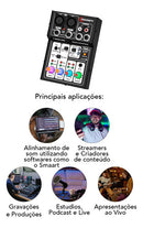 Mesa De Som Taramps T0202 Usb P10 Interface Rgb 2 Canais