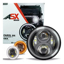 Farol Angel Drl Asx 45w 6000k 12-24v H4 Redondo 7 Polegadas