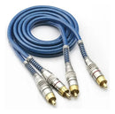 Cabo Rca 1m Techone Svart Blindado 5mm Plug Metal Cor Azul