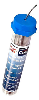 01 Tubo Solda Estanho 1mm 63x37 1.0mm C/ Fluxo - Cobix