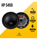 Alto Falante Subwoofer Hard Power Hp S450 8 Polegadas 4 Ohms