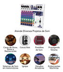 Mesa De Som Taramps T0804 Player Fx Multicolor 8 Canais Usb