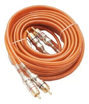 Cabo Coaxial Rca Blindado Banhado A Ouro De 5m Kx3 Laranja