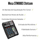 Mesa De Som Automotivo 12v Stm0803 3 Canais 4 Eq. Band