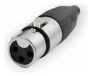 Conector Xlr Linha 3 Polos Femea Sa2x Niquelado Santo Ângelo Cor Preto