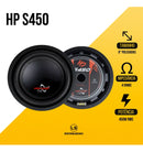 SUBWOOFER HARD POWER HP S450 4OHMS 8 POL