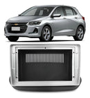 Moldura Painel 2 Din Dvd Multimidia 9 Pol Onix 2020 4252 Preto/prata