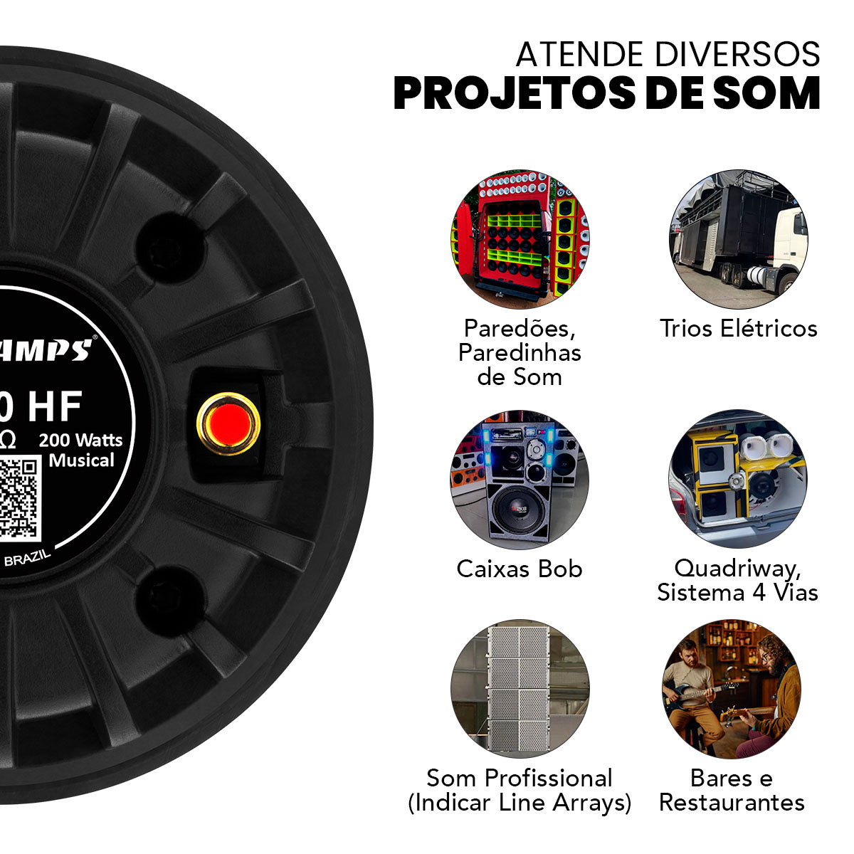 Driver Taramps T400 Poliimida Corneta 8 Ohms 100w